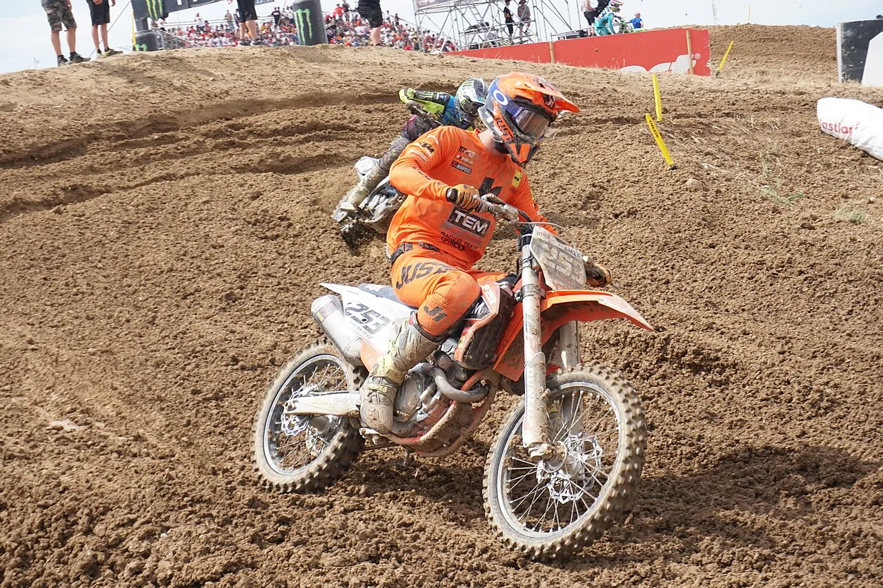 Jan Pancar tijdens de motocross wereldkampioenschappen van 2022 in Spanje