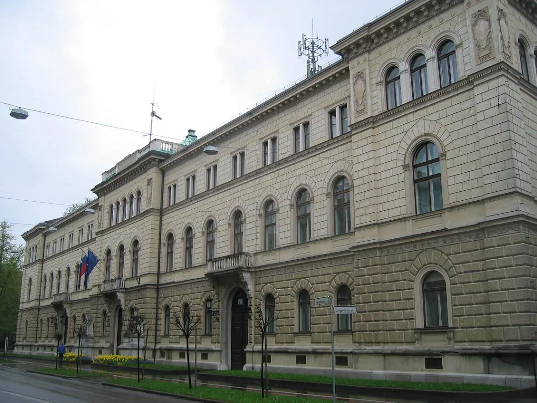Het Regeringspaleis in Ljubljana, zetel van de Sloveense regering